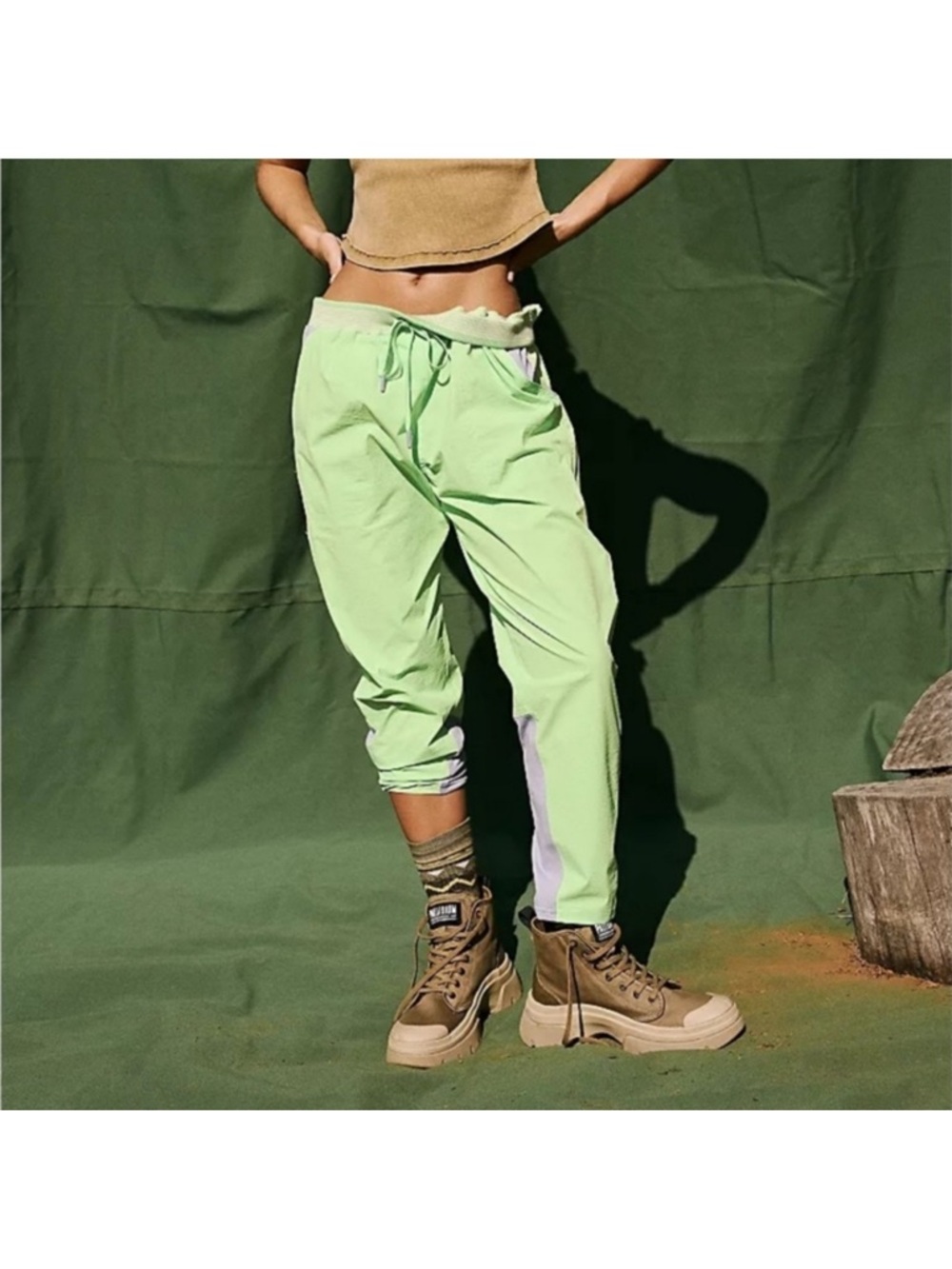 Free People Cascade Joggers Limeade Sz Medium M NWT